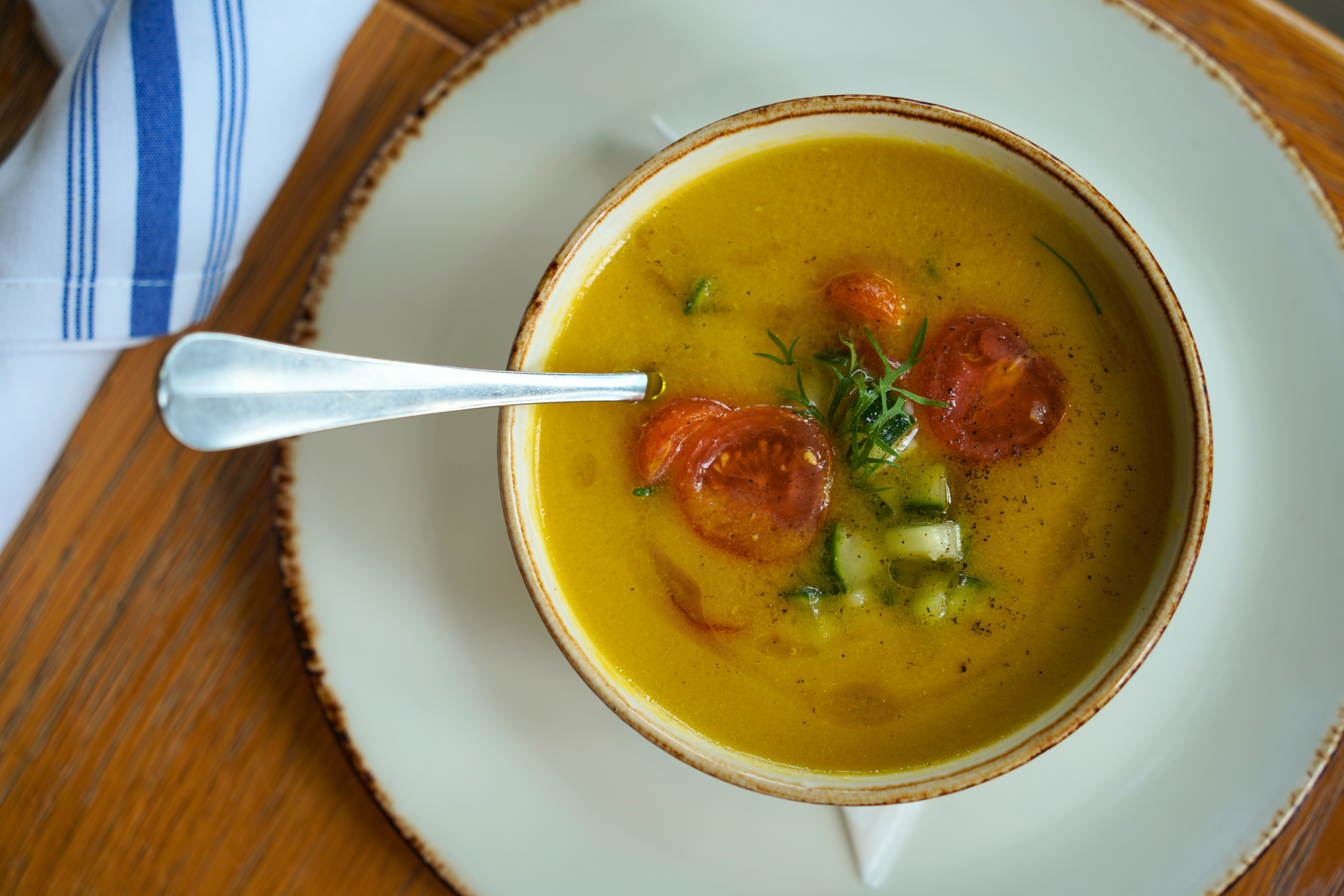 Tomato soup overhead