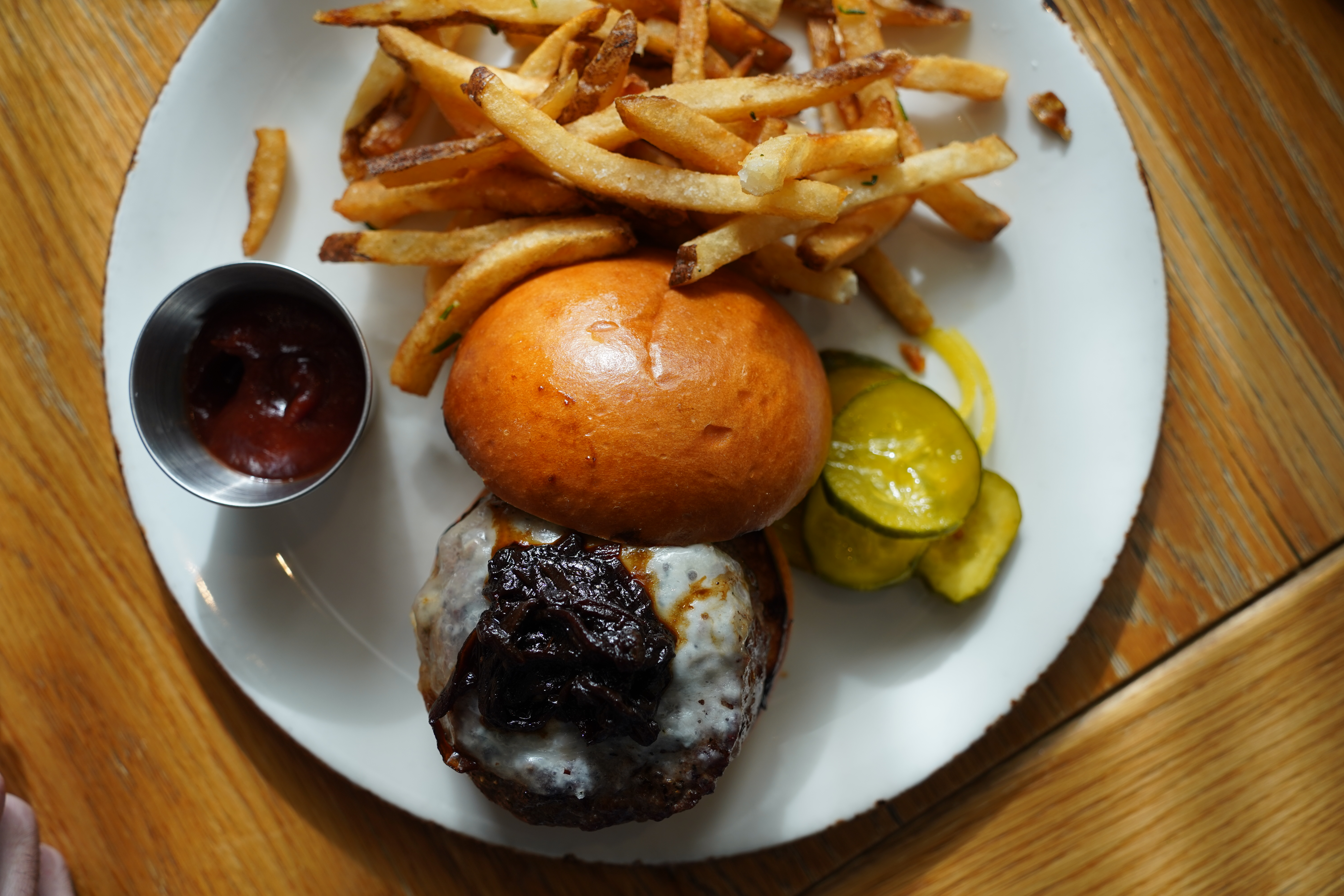Wagyu burger with fries